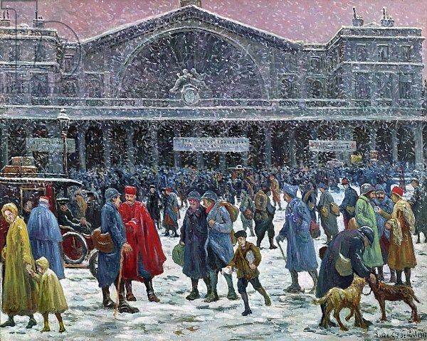 Gare de l'Est Under Snow, 1917