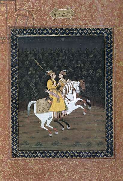 Baz Bahadur Riding with Rupmati, 18th century