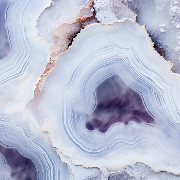 Geode of white agate stone 28