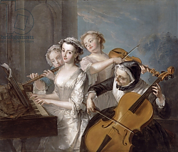Постер Мерсье Филипп The Sense of Hearing, c.1744-7 Постер Мерсье Филипп The Sense of Hearing, c.1744-7