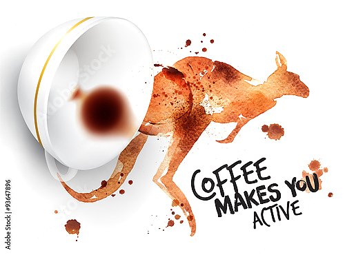 Плакат с кенгуру из дикого кофе