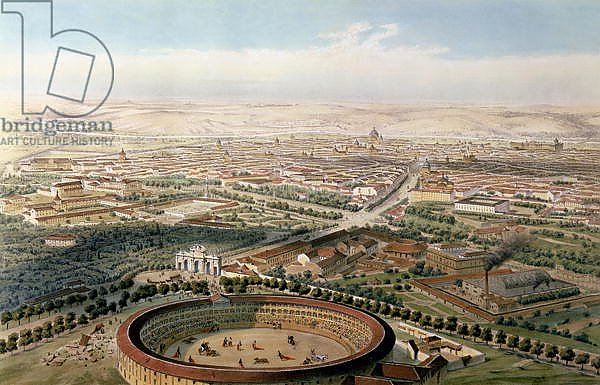 Aerial View of Madrid from the Plaza de Toros, 1854