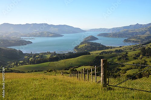 Акароа-Харбор на рассвете, Новая Зеландия