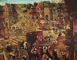 Постер Брейгель Питер Старший Kermesse with Theatre and Procession Постер Брейгель Питер Старший Kermesse with Theatre and Procession