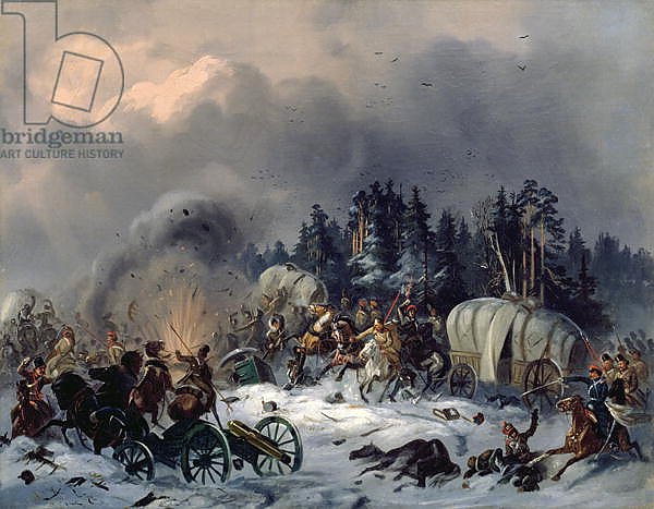 Scene from the Russian-French War in 1812