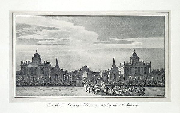 Вид хозяйственных корпусов в Потсдаме 13 июля 1829 года