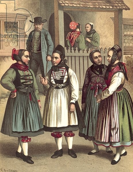 Репродукция картины German costume, Grossherzogthum Hessen, Amt Biedenkopf ...