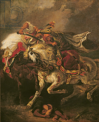 Постер Делакруа Эжен (Eugene Delacroix) The Battle of Giaour and Hassan, after Byron's poem, 'Le Giaour', 1835 Постер Делакруа Эжен (Eugene Delacroix) The Battle of Giaour and Hassan, after Byron's poem, 'Le Giaour', 1835