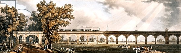 London to Greenwich Railroad showing the viaduct, engineered by George Landman