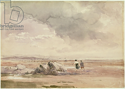 Постер Кокс Давид On Lancaster Sands, Low Tide, c.1840-47 Постер Кокс Давид On Lancaster Sands, Low Tide, c.1840-47