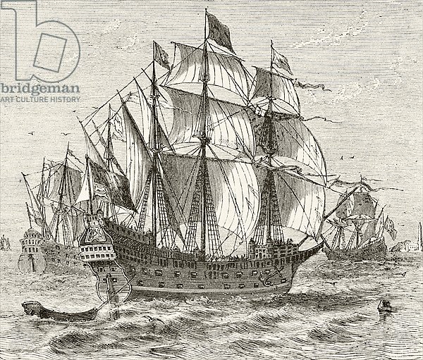 The English war vessel Harry Grace A Dieu, built in 1513