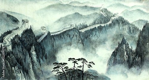 Пейзаж с великой китайской стеной