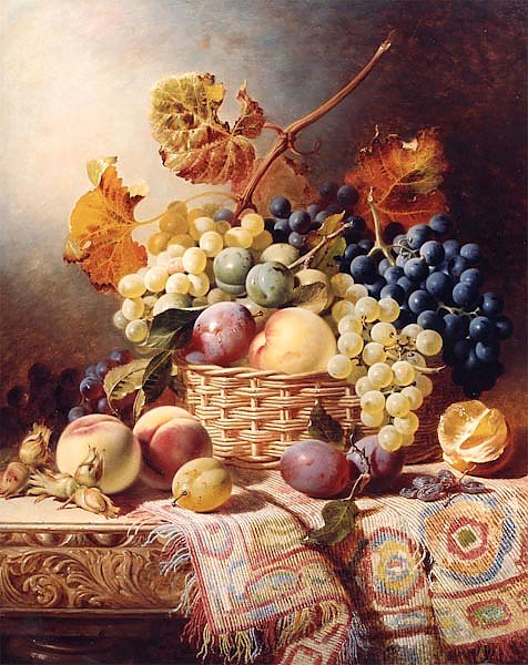 Натюрморт цветы фрукты корзина: изображения без лицензионных платежей