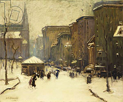 Постер Гудвин Артур Park Street Church in Snow, 1913 Постер Гудвин Артур Park Street Church in Snow, 1913