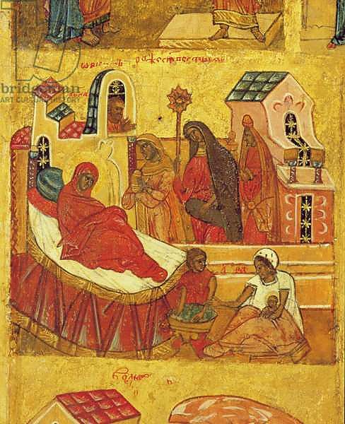 Icon depicting the Birth of the Virgin, c.1550