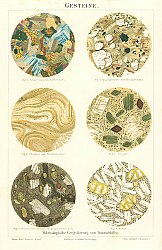 Постер Gesteine. Mikroskopische Vergroberung von Dunnschliffen