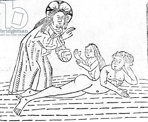 The Creation of Man, illustration from 'Mirror of the World', published by William Caxton in 1481