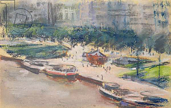Постер Либерман Макс The Landing Place at Jungfernstieg, Hamburg, 1910 Постер Либерман Макс The Landing Place at Jungfernstieg, Hamburg, 1910