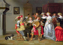 Постер Ламен Кристофель An Elegant Company Merry-making in an interior Постер Ламен Кристофель An Elegant Company Merry-making in an interior