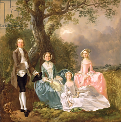 Постер Гейнсборо Томас Mr and Mrs John Gravenor and their Daughters, Elizabeth and Ann Постер Гейнсборо Томас Mr and Mrs John Gravenor and their Daughters, Elizabeth and Ann