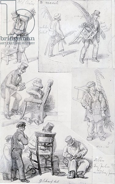 Chair menders on the streets of London, 1820-30
