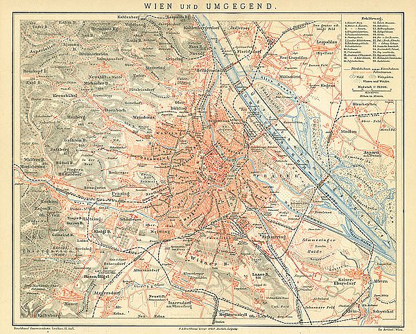 Карта окресностей Вены
