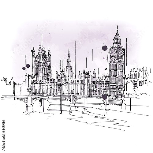 Эскиз Лондонского парламента с Биг Беном