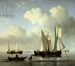 Постер Вельде Вильям A Wijdship, a keep and other shipping in calm Постер Вельде Вильям A Wijdship, a keep and other shipping in calm