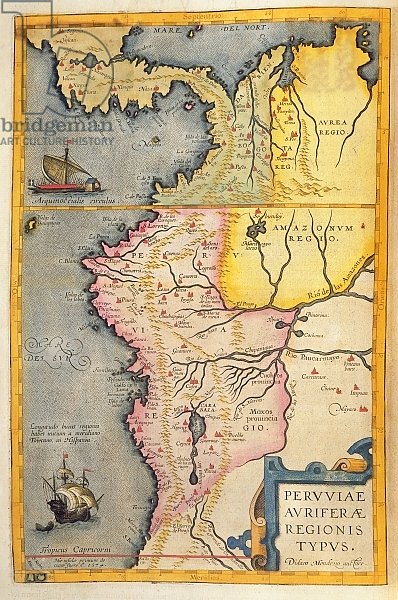 Map of the gold-bearing regions in Peru, from the 'Atlas Maior, Sive Cosmographia Blaviana', 1662