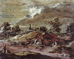 Постер Гейнсборо Томас Landscape: Storm Effect, 18th century Постер Гейнсборо Томас Landscape: Storm Effect, 18th century