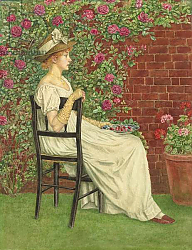 Постер Гриневей Кейт A Young Girl Seated in a Chair, a Bowl of Cherries in her Hand, Постер Гриневей Кейт A Young Girl Seated in a Chair, a Bowl of Cherries in her Hand,
