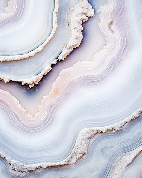 Geode of white agate stone 21