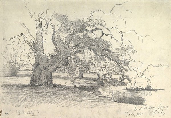 Landscape with Trees near a Pond