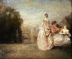 Постер Ватто Антуан (Antoine Watteau) The Two Cousins, 1716-20 Постер Ватто Антуан (Antoine Watteau) The Two Cousins, 1716-20