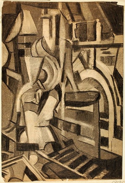 Abstract–Seated Figure