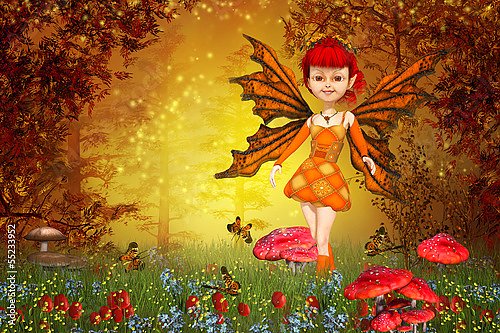 Набор для вышивания крестом Fall Fairy, Фея осени, Dimensions, арт. 70-35262, 35x30см