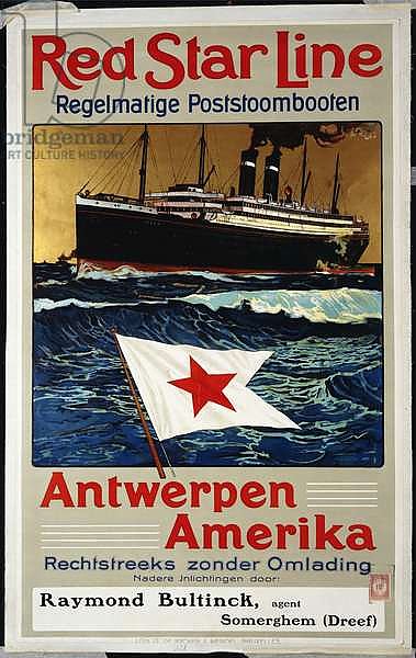 Red Star Line, Antwerpen America, c.1899
