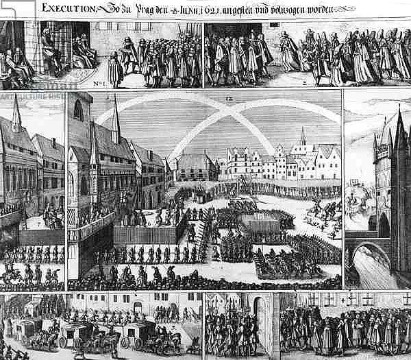 Executions in Staromestske Square, Prague in 1621
