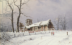 Постер Кристиансен Нилс Ханс Winter Scene with Figures on a Path near a Church Постер Кристиансен Нилс Ханс Winter Scene with Figures on a Path near a Church