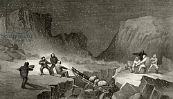 Постер Гамильтон Джеймс Crossing the Ice Belt at Coffee Gorge, engraved by R. Hinshlewood, 1856 Постер Гамильтон Джеймс Crossing the Ice Belt at Coffee Gorge, engraved by R. Hinshlewood, 1856