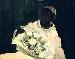 Постер Мане Эдуард (Edouard Manet) Olympia, detail of the black servant, 1863 Постер Мане Эдуард (Edouard Manet) Olympia, detail of the black servant, 1863