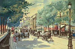 Постер Бертранд Фред (совр) Boulevard St-Martin, Paris, 1900 Постер Бертранд Фред (совр) Boulevard St-Martin, Paris, 1900