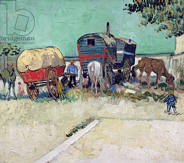 The Caravans, Gypsy Encampment near Arles, 1888