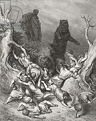 Постер Доре Гюстав The Children Destroyed by Bears, illustration from Dore's 'The Holy Bible', 1866 Постер Доре Гюстав The Children Destroyed by Bears, illustration from Dore's 'The Holy Bible', 1866