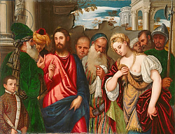 Постер Веронезе Паоло Christ and the Woman Taken in Adultery, c.1540 Постер Веронезе Паоло Christ and the Woman Taken in Adultery, c.1540