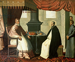 Постер Зурбаран Франсиско St. Bruno and Pope Urban II 1630-35 Постер Зурбаран Франсиско St. Bruno and Pope Urban II 1630-35