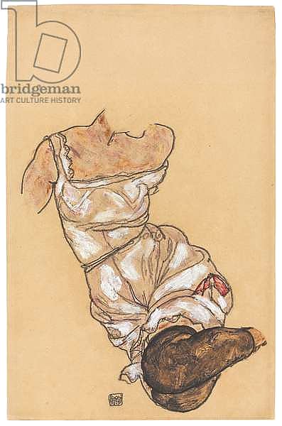 Female Torso in Lingerie and Black Stockings; Weiblicher Torso in Unterwasche und Schwarzen Strumpfen, 1917