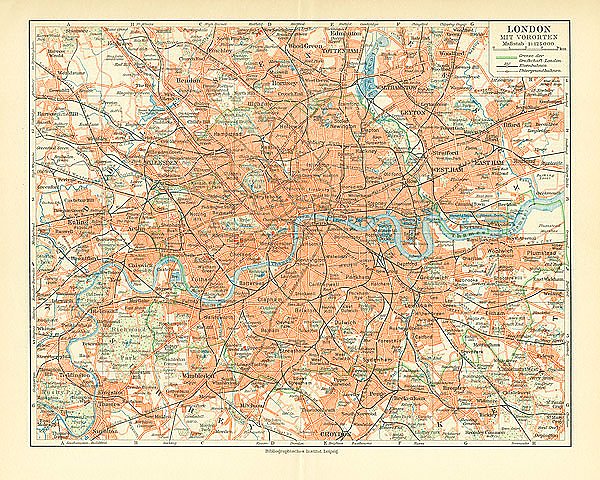 Карта Лондона с пригородами