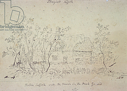Постер Констебль Джон (John Constable) Cottage at East Bergholt, with a well Постер Констебль Джон (John Constable) Cottage at East Bergholt, with a well