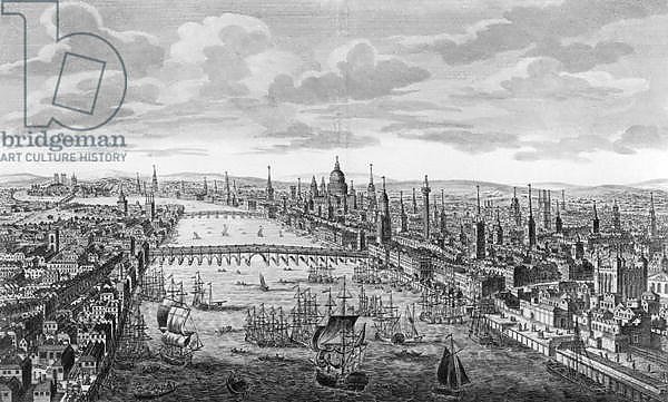 A General View of the City of London next to the River Thames, c.1780